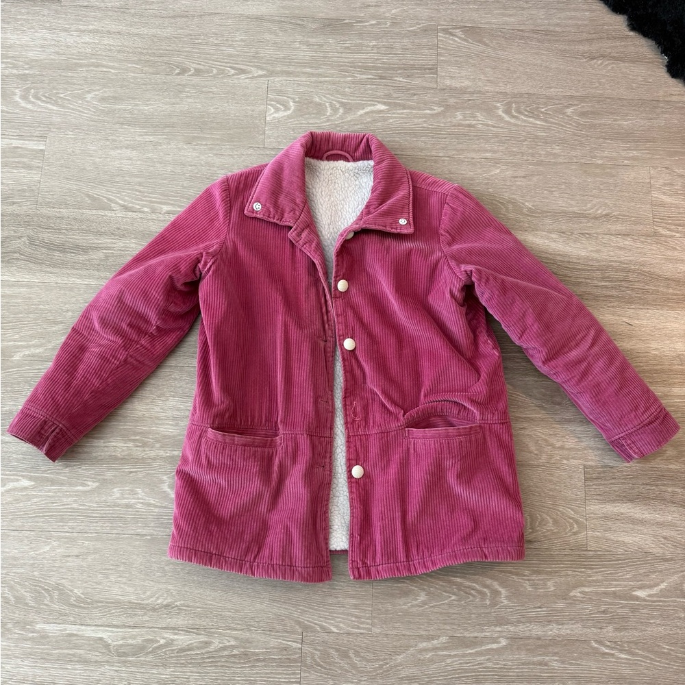 AMAZING Vintage Pink Corduroy & Sherling Coat Jacket